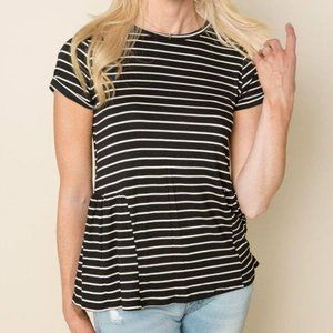 Striped black and white top